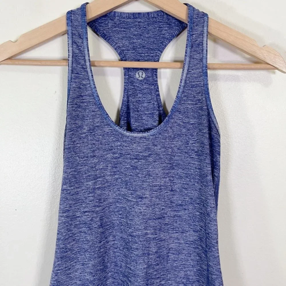 Lululemon Cool Racerback Heathered Hero Blue Reversible Tank Top